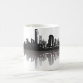 Abstracte skyline voor zwarte en witte steden koffiemok (Center)