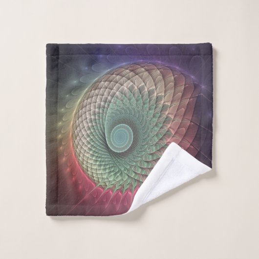 Abstracte slak Kleurrijke Moderne Fractal Art Bad Handdoek (Wasdoekje)