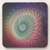 Abstracte slak Kleurrijke Moderne Fractal Art Bier Onderzetter (Voorkant)