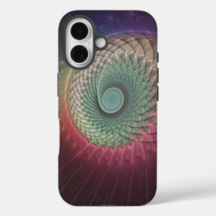 Abstracte slak Kleurrijke Moderne Fractal Art iPhone 16 Hoesje