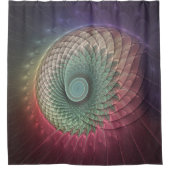 Abstracte slak Kleurrijke Moderne Fractal Art Douchegordijn (Voorkant)