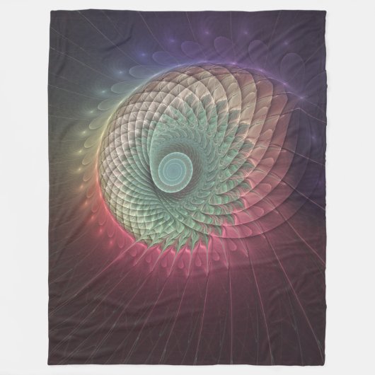 Abstracte slak Kleurrijke Moderne Fractal Art Fleece Deken (Voorkant)