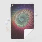 Abstracte slak Kleurrijke Moderne Fractal Art Golfhanddoek (Insitu)