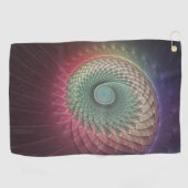 Abstracte slak Kleurrijke Moderne Fractal Art Golfhanddoek (Horizontaal)