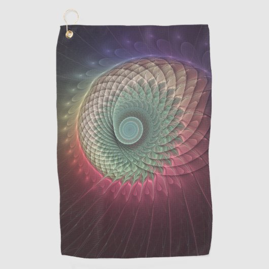 Abstracte slak Kleurrijke Moderne Fractal Art Golfhanddoek (Voorkant)