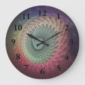Abstracte slak Kleurrijke Moderne Fractal Art Grote Klok (Voorkant)