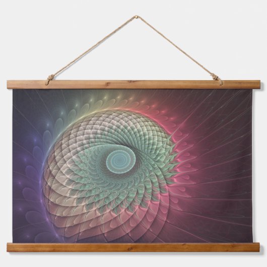 Abstracte slak Kleurrijke Moderne Fractal Art Hangend Wandkleed (Voorkant)