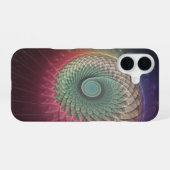 Abstracte slak Kleurrijke Moderne Fractal Art iPhone 16 Hoesje (Achterkant horizontaal)