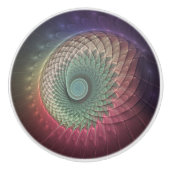 Abstracte slak Kleurrijke Moderne Fractal Art Keramische Knop (Voorkant)
