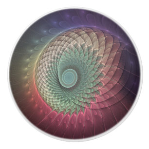 Abstracte slak Kleurrijke Moderne Fractal Art Keramische Knop