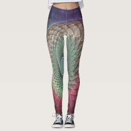 Abstracte slak Kleurrijke Moderne Fractal Art Leggings