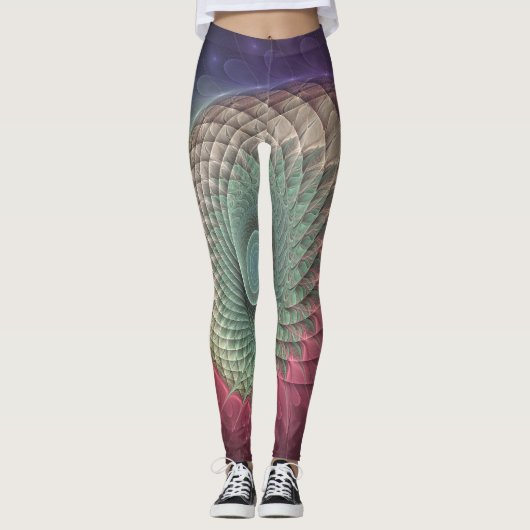 Abstracte slak Kleurrijke Moderne Fractal Art Leggings (Voorkant)