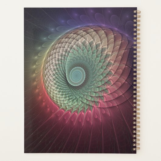 Abstracte slak Kleurrijke Moderne Fractal Art Planner (Achterkant)