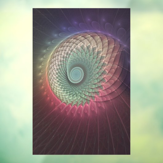 Abstracte slak Kleurrijke Moderne Fractal Art Raamsticker (Vel 3)
