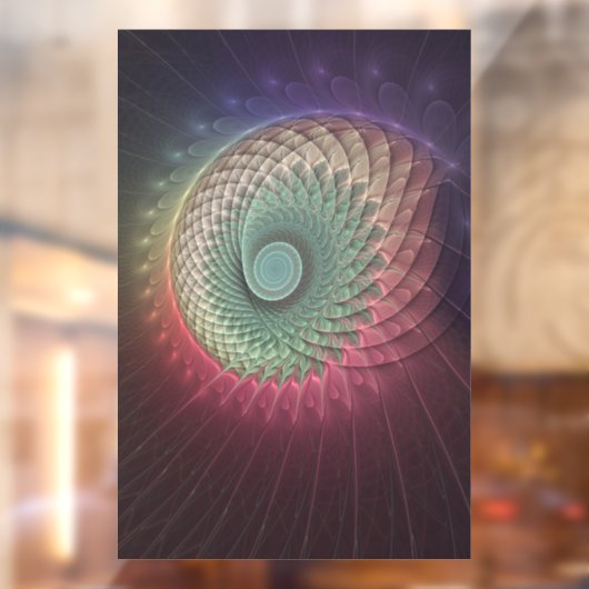 Abstracte slak Kleurrijke Moderne Fractal Art Raamsticker (Vel 2)