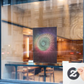 Abstracte slak Kleurrijke Moderne Fractal Art Raamsticker (Cafe Raam)