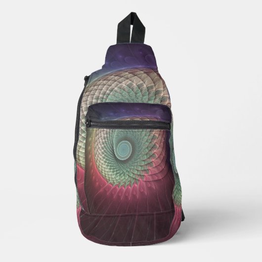 Abstracte slak Kleurrijke Moderne Fractal Art Sling Bag (Voorkant)
