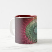 Abstracte slak Kleurrijke Moderne Fractal Art Tweekleurige Koffiemok (Voorkant links)