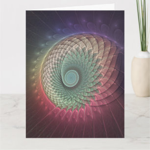 Abstracte slakkenkleurrijke moderne fractal kunst bedankkaart