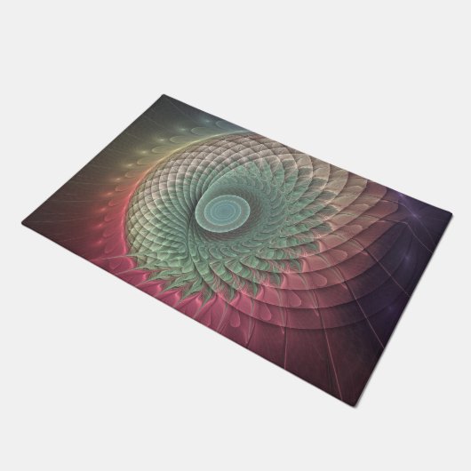Abstracte slakkenkleurrijke moderne fractal kunst deurmat (Schuin)
