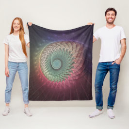 Abstracte slakkenkleurrijke moderne fractal kunst fleece deken