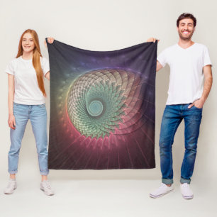 Abstracte slakkenkleurrijke moderne fractal kunst fleece deken
