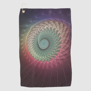 Abstracte slakkenkleurrijke moderne fractal kunst golfhanddoek