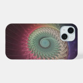 Abstracte slakkenkleurrijke moderne fractal kunst iPhone 15 case (Achterkant horizontaal)