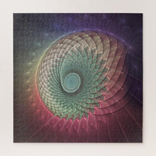 Abstracte slakkenkleurrijke moderne fractal kunst legpuzzel (Verticaal)