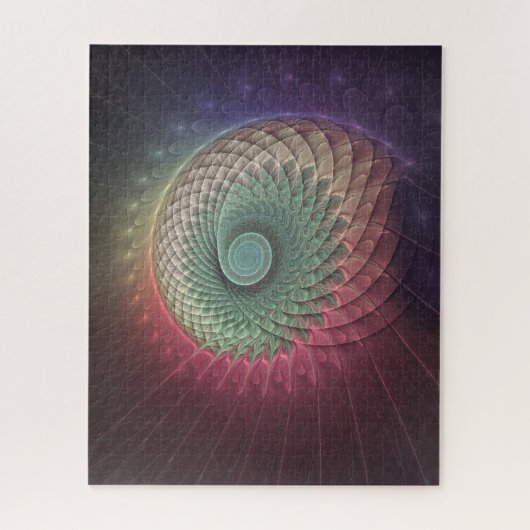 Abstracte slakkenkleurrijke moderne fractal kunst legpuzzel (Verticaal)