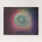 Abstracte slakkenkleurrijke moderne fractal kunst legpuzzel (Horizontaal)