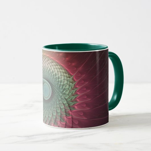 Abstracte slakkenkleurrijke moderne fractal kunst mok (Voorkant rechts)