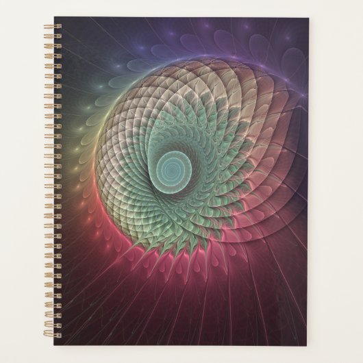 Abstracte slakkenkleurrijke moderne fractal kunst planner (Voorkant)