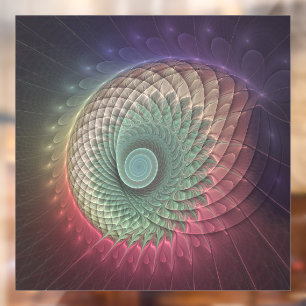 Abstracte slakkenkleurrijke moderne fractal kunst raamsticker