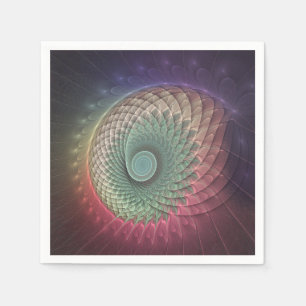 Abstracte slakkenkleurrijke moderne fractal kunst servet
