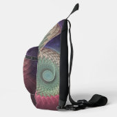 Abstracte slakkenkleurrijke moderne fractal kunst sling bag (Rechts)