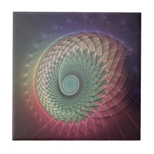 Abstracte slakkenkleurrijke moderne fractal kunst tegeltje