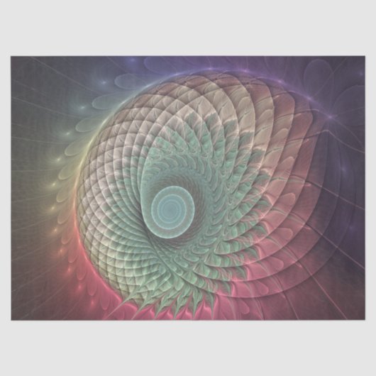Abstracte slakkenkleurrijke moderne fractal kunst tissuepapier (Voorkant)