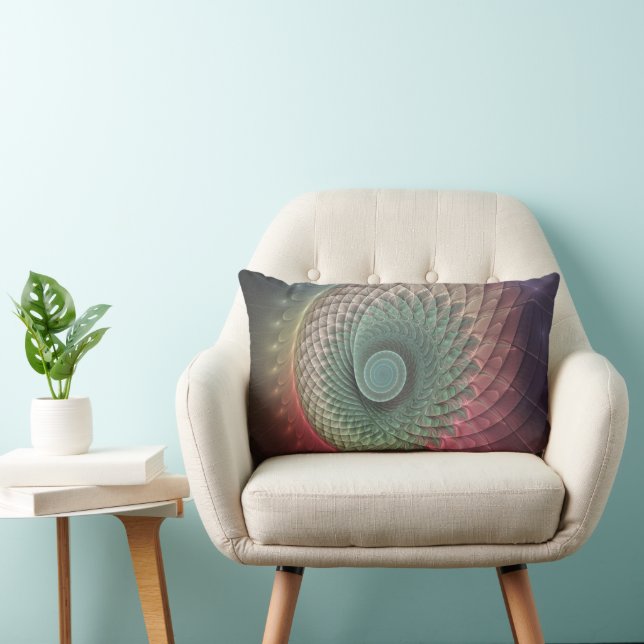 Abstracte slakkenkleurrijke moderne fractale kunst kussen (Stoel)