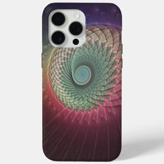 Abstracte slakkenkleurrijke moderne fractalekunst Case-Mate iPhone case (Achterkant)