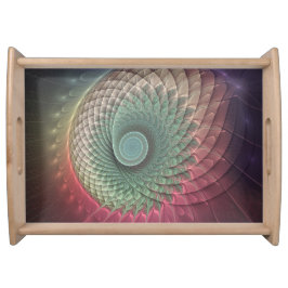 Abstracte slakkenkleurrijke moderne fractalekunst dienblad