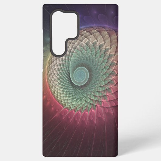 Abstracte slakkenkleurrijke moderne fractalekunst samsung galaxy hoesje (Achterkant)