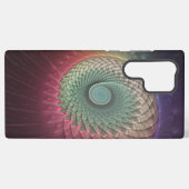 Abstracte slakkenkleurrijke moderne fractalekunst samsung galaxy hoesje (Achterkant horizontaal)
