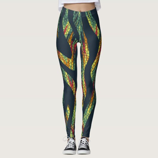 Abstracte Slang Leggings (Voorkant)