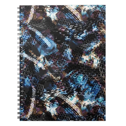Abstracte slangenhuidreptieldruk notitieboek (Voorkant)