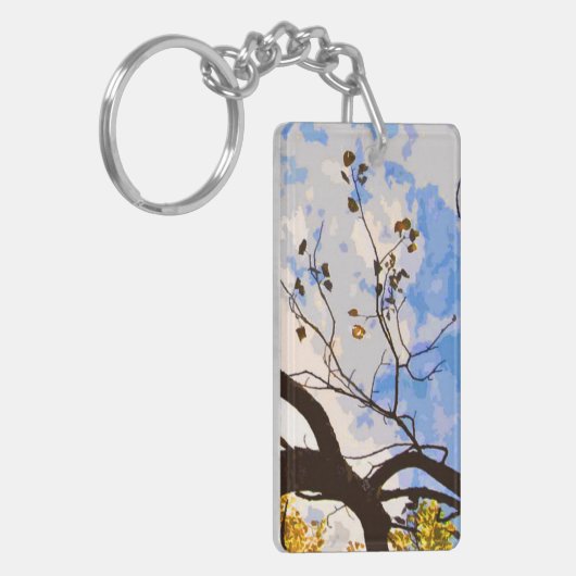 Abstracte Sleutelhanger voor herfsttakken (Voorkant Links)