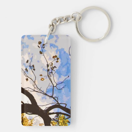 Abstracte Sleutelhanger voor herfsttakken (achterkant)