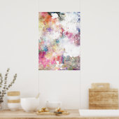 Abstracte slijptextuur met waterverf verf 2 poster (Keuken)