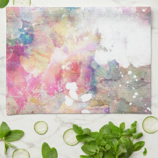 Abstracte slijptextuur met waterverf verf 2 theedoek (Gevouwen)