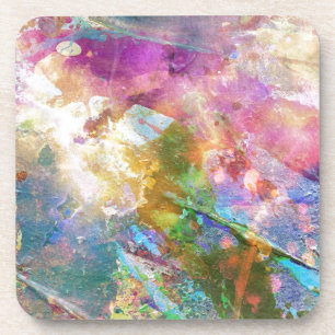 Abstracte slijptextuur met waterverf verf 3 onderzetter